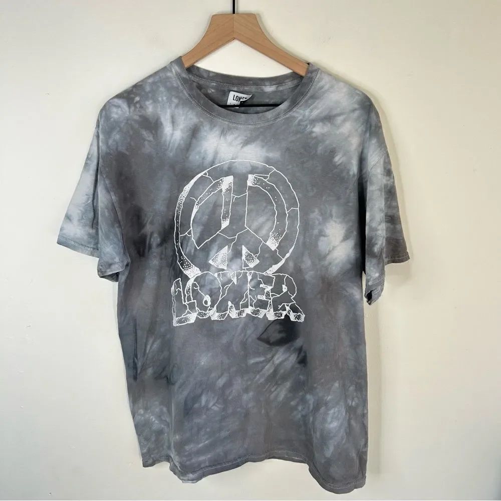 Loner Gray Peace Sign Tie-Dye T-Shirt